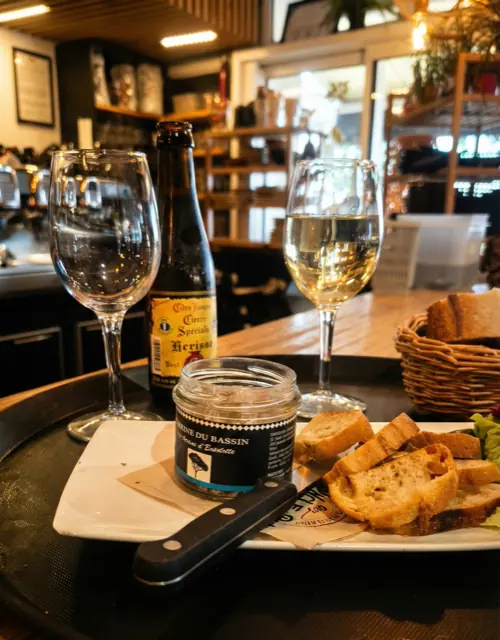 Terrine du Bassin, vin blanc et bière